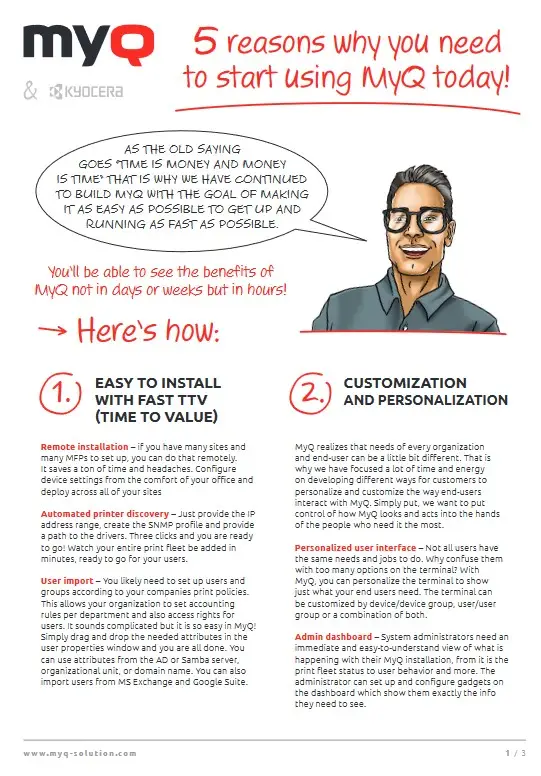 5 Reasons To Use MyQ, Kyocera, Arkansas Copier Center