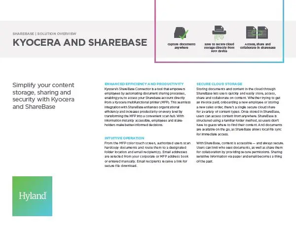 ShareBase, Kyocera, Solution, Software, Document Management, Arkansas Copier Center