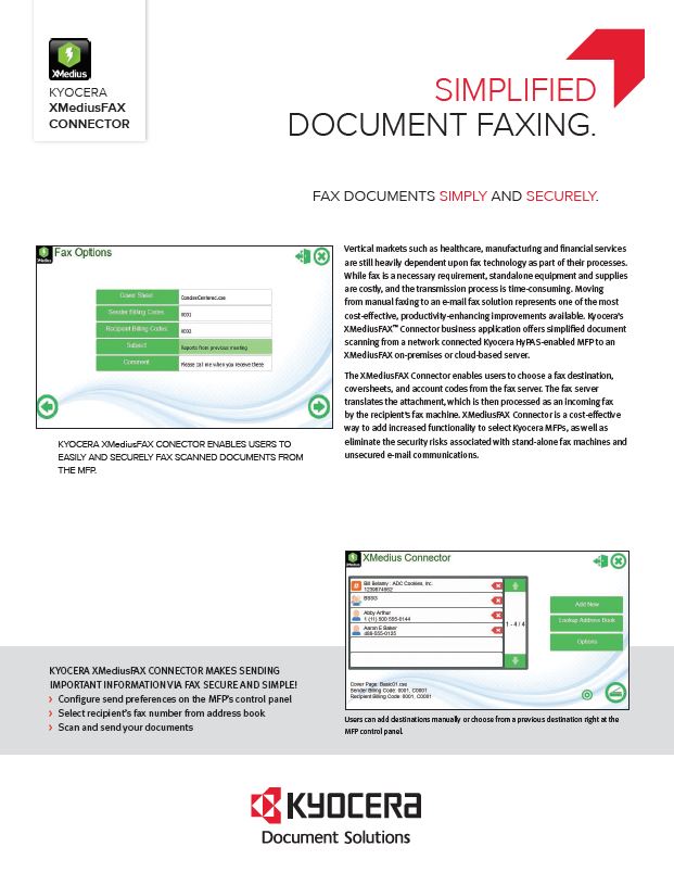 Kyocera, Software, Document Management, Xmediusfax Connector, Arkansas Copier Center